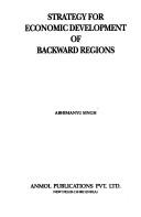 Cover of: Strategy for economic development of backward regions