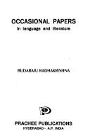 Cover of: Occasional papers in language and literature by Būdarāju Rādhākr̥ṣṇa