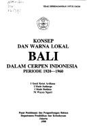 Konsep dan warna lokal Bali dalam cerpen Indonesia periode 1920-1960