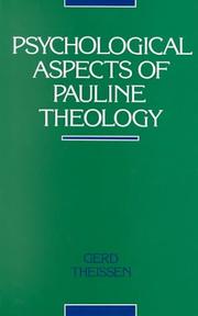 Cover of: Psychological Aspects of Pauline Theology by Gerd Theissen