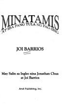 Cover of: Minatamis at iba pang tula ng pag-ibig by Joi Barrios