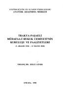 Cover of: Trakya-Paşaeli Müdafaa-i Hukuk Cemiyeti'nin kuruluşu ve faaliyetleri: 1 Aralık 1918-13 Mayıs 1920