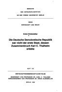 Die Deutsche Demokratische Republik war nicht der erste Staat, dessen Zusammenbruch Karl C. Thalheim erlebte by Erich Klinkmüller