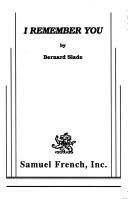 Cover of: I remember you by Bernard Slade