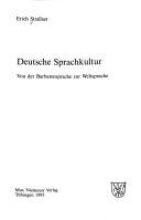 Cover of: Deutsche Sprachkultur by Erich Strassner