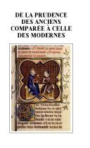 Cover of: De la prudence des anciens comparée à celle des modernes: sémantique d'un concept, déplacement des problématiques