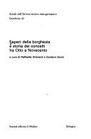 Cover of: Saperi della borghesia e storia dei concetti fra Otto e Novecento