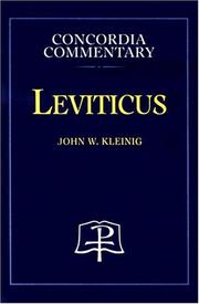 Cover of: Leviticus (Concordia Commentary) by John W. Kleinig