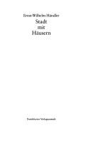Cover of: Stadt mit Häusern by Ernst-Wilhelm Händler