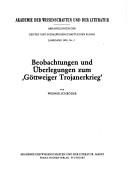 Cover of: Beobachtungen und Überlegungen zum "Göttweiger Trojanerkrieg"