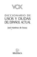 Cover of: Diccionario de usos y dudas del español actual
