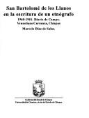 San Bartolomé de los Llanos en la escritura de un etnógrafo, 1960-1961 by Marcelo Díaz de Salas