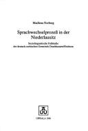 Cover of: Sprachwechselprozess in der Niederlausitz by Madlena Norberg