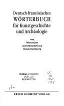 Cover of: Deutsch-französisches Wörterbuch für Kunstgeschichte und Archäologie