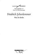 Cover of: Was ich denke by Friedrich Schorlemmer