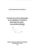 Cover of: Inventario de los archivos municipales de Sotobañado y Priorato, Báscones de Ojeda, Calahorra de Boedo. by Archivo Municipal de Sotobañado y Priorato.