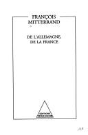 Cover of: De l'Allemagne, de la France