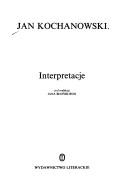 Cover of: Jan Kochanowski: interpretacje
