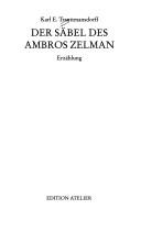 Cover of: Der Säbel des Ambros Zelman: Erzählung