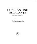 Cover of: Constantino Escalante by Esther Acevedo, Esther Acevedo