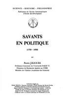 Cover of: Savants en politique (1750-1950)