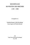 Cover of: Hochfinanz im Westen des Reiches 1150-1500