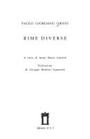 Rime diverse by Paolo Giordano Orsini
