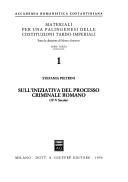 Cover of: Sull'iniziativa del processo criminale romano: IV-V secolo