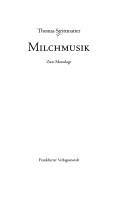Cover of: Milchmusik: Zwei Monologe