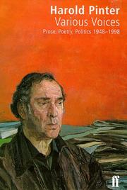 Cover of: Various voices | Harold Pinter