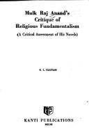 Mulk Raj Anand's critique of religious fundamentalism by Mulk Raj Anand