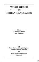 Cover of: Word order in Indian languages