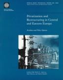 Cover of: Privatization and restructuring in Central and Eastern Europe: evidence and policy options