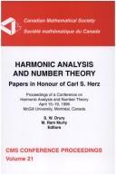 Cover of: Harmonic analysis and number theory | Conference on Harmonic Analysis and Number Theory (1996 McGill University)