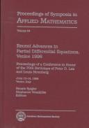 Cover of: Recent advances in partial differential equations, Venice 1996: proceedings of a conference in honor of the 70th birthdays of Peter D. Lax and Louis Nirenberg : June 10-14, 1996, Venice, Italy