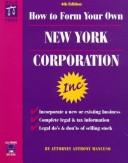 Cover of: How to form your own New York corporation by Anthony Mancuso
