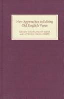 Cover of: New approaches to editing Old English verse