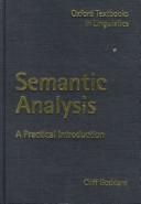 Cover of: Semantic analysis: a practical introduction
