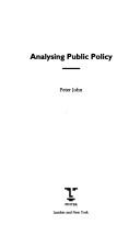 Cover of: Analysing public policy by John, Peter