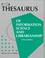 Cover of: ASIS thesaurus of information science and librarianship