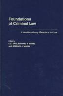 Cover of: Foundations of criminal law