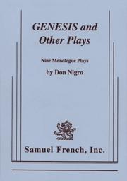Cover of: Genesis and other plays: nine monologue plays