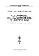Cover of: Concordanza del "Canzoniere 1921" di Umberto Saba by Giuseppe Savoca