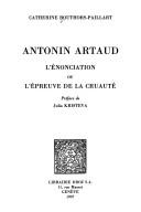 Cover of: Antonin Artaud by Catherine Bouthors-Paillart