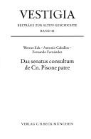Cover of: Das Senatus consultum de Cn. Pisone patre