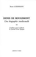 Cover of: Denis de Rougemont by Bruno Ackermann