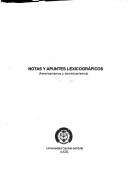 Cover of: Notas y apuntes lexicográficos: americanismos y dominicanismos