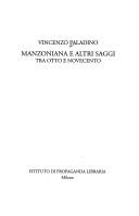 Cover of: Manzoniana e altri saggi: tra Otto e Novecento