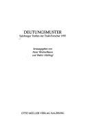 Cover of: Deutungsmuster: Salzburger Treffen der Trakl-Forscher 1995