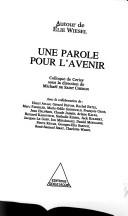 Cover of: Une parole pour l'avenir: autour de Elie Wiesel : colloque de Cerisy